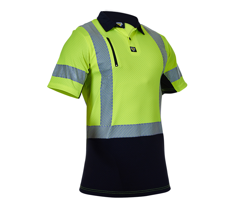 Caution Day/Night MICROVENT Short Sleeve Polo | Secondary Image
