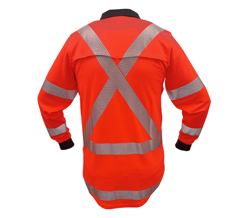 Image of Caution Hi Viz TTMC-W17 X-Back MICROVENT L/S Polo Shirt