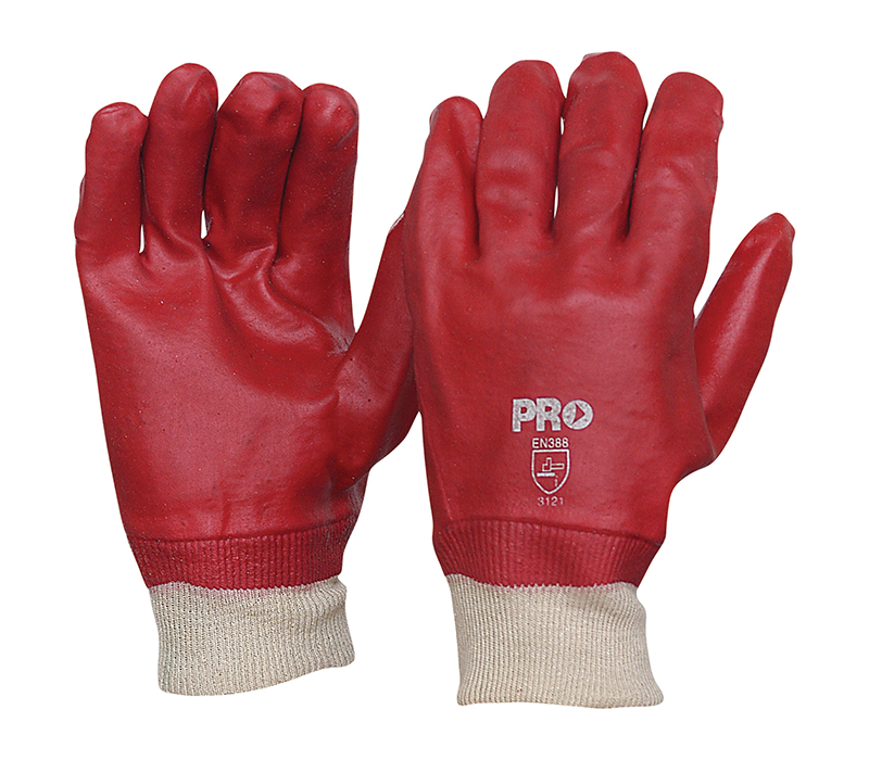 ProChoice Red PVC Single Dip Glove Knit Wrist 27cm | Primary Image